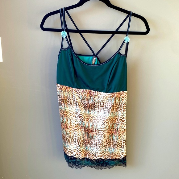 Skirt and top set! Silk with lace overlay - Picture 1 of 8